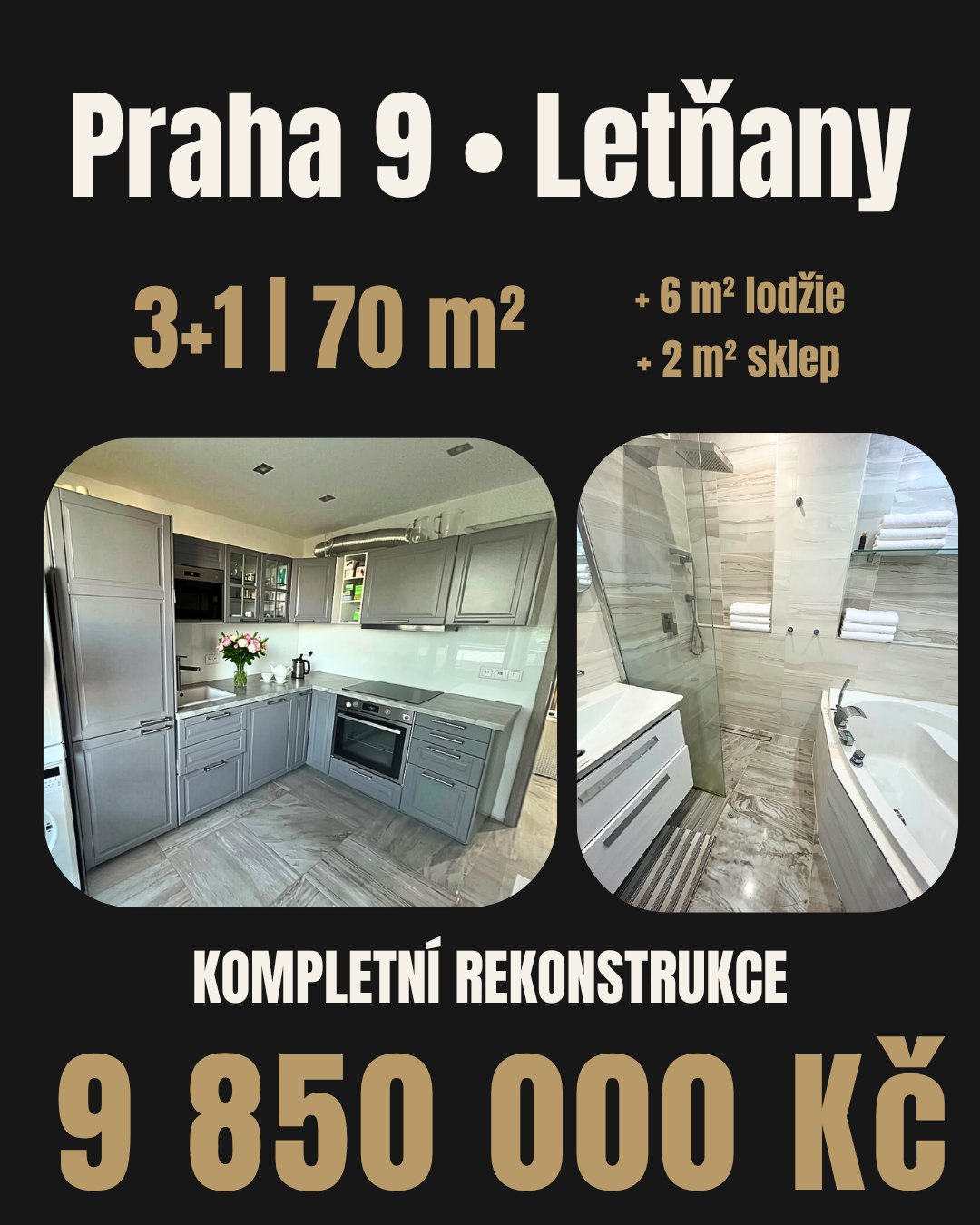 Prodej zrekonstruovaného bytu - Praha 9 Letňany